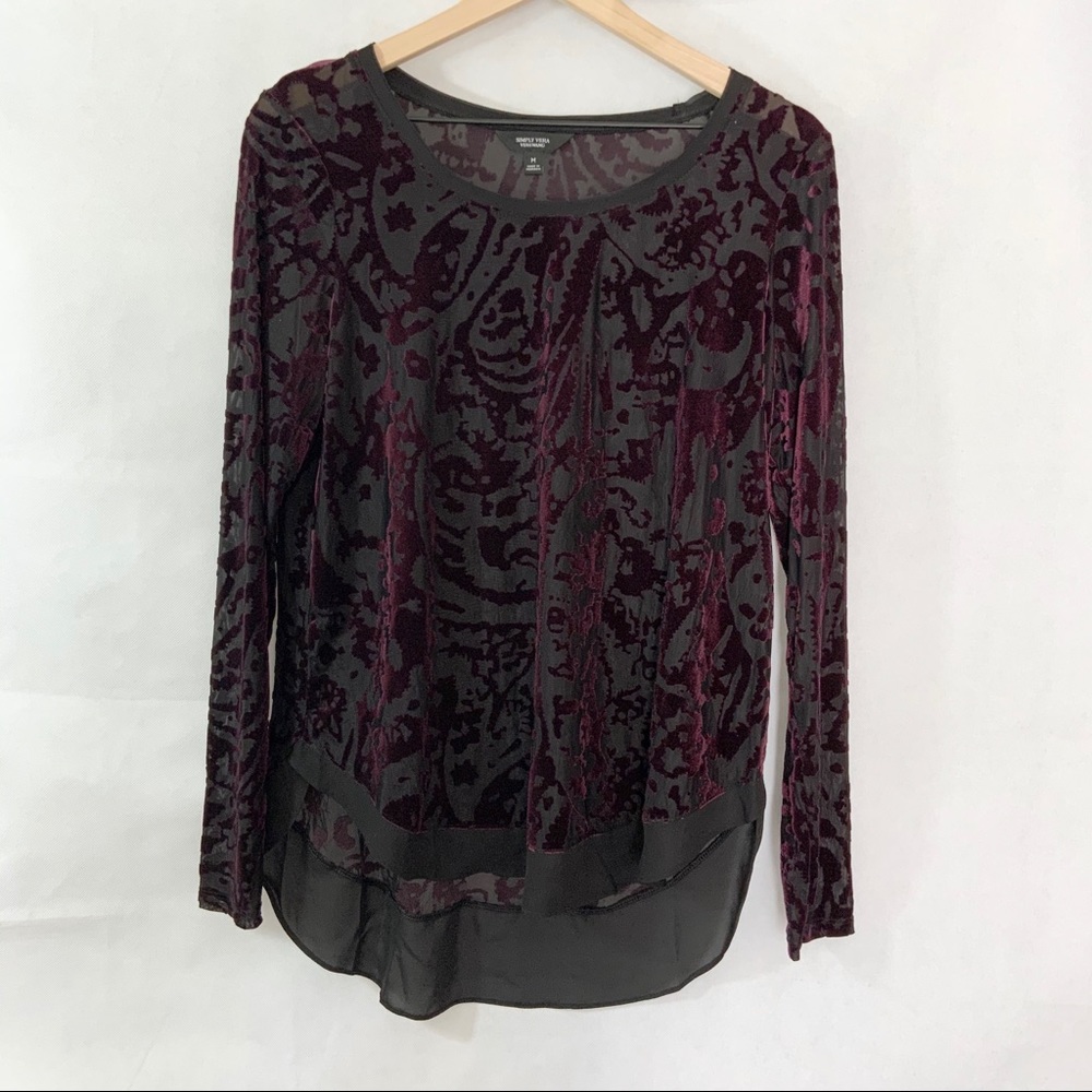 Vera Wang Sheer Long Sleeve Top